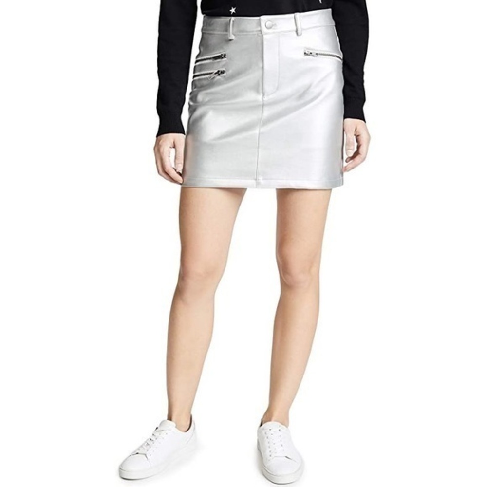 🎉HP🎉Rebecca Minkoff Myrah Silver Mini Skirt Size 4 NWT